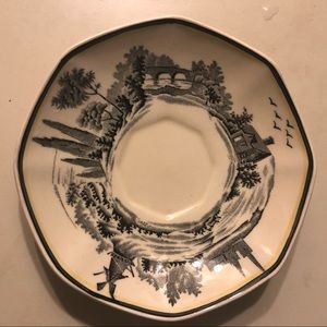 Black transfer ware saucer in pristine condition!!
